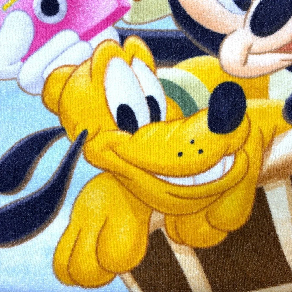 VTG Disney Parks Animal Kingdom Oversized Heavy Weight‎ Beach Towel Fab 5 Mickey